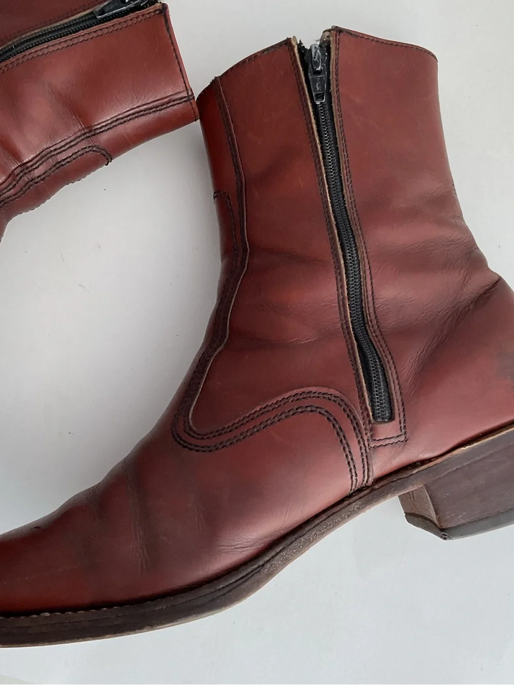 Handmade Brown Leather Side Zipper Ankle Boots #232/3065 Men’s Size 10.5 D